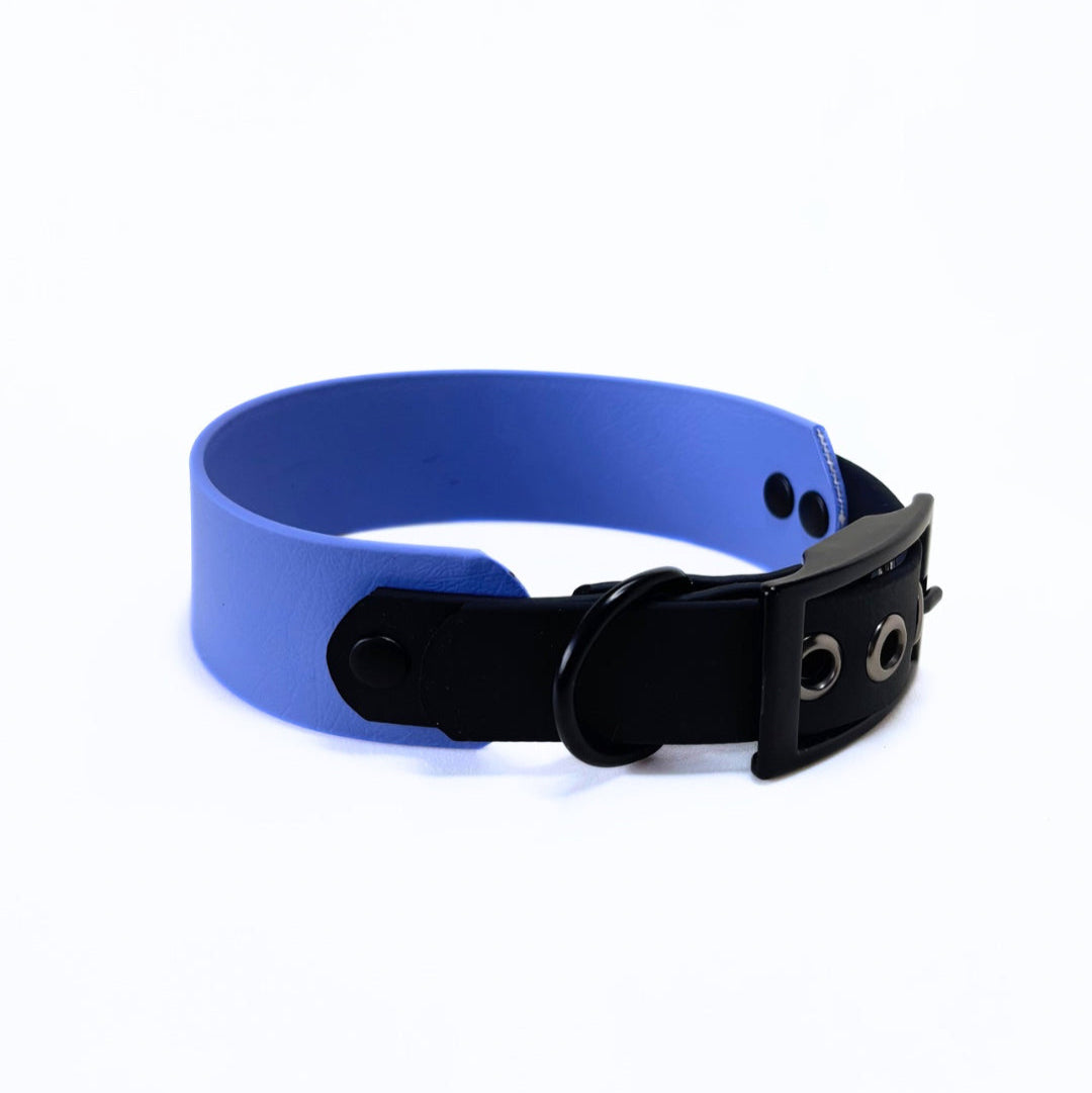 Halsband Biothane, Pastel Lila und schwarz, extra breit