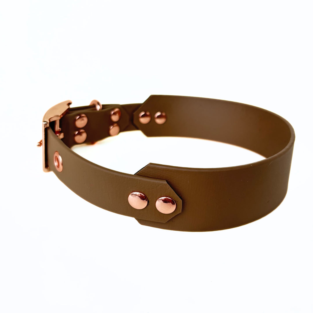 Halsband Biothane, helles Braun, extra breit