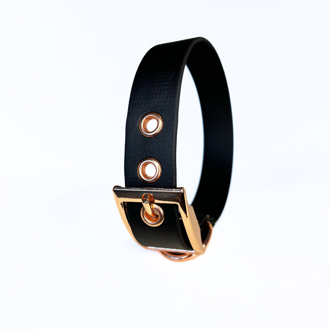 Halsband Biothane, Schwarz, verstellbar