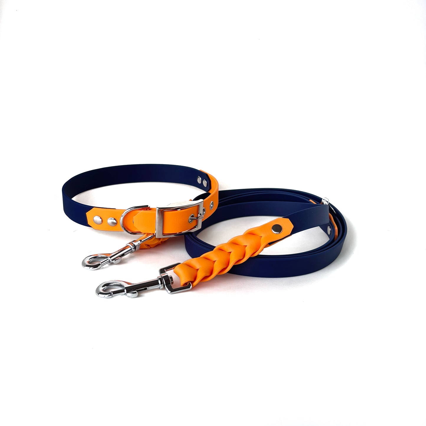 Biothaneleine, Dunkel Blau und Peach , verstellbar