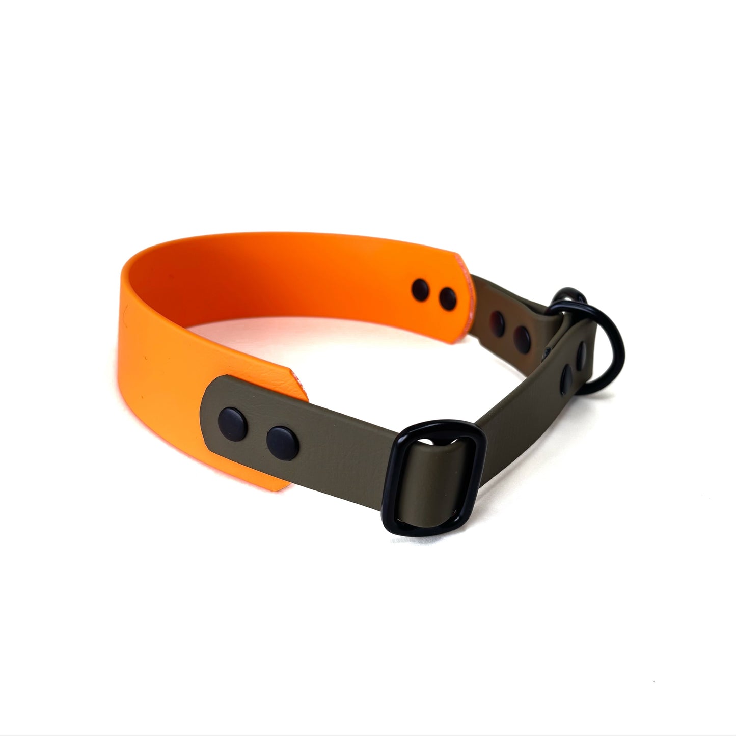 Schlupfhalsband Biothane, Peach und Oliv , extra breit