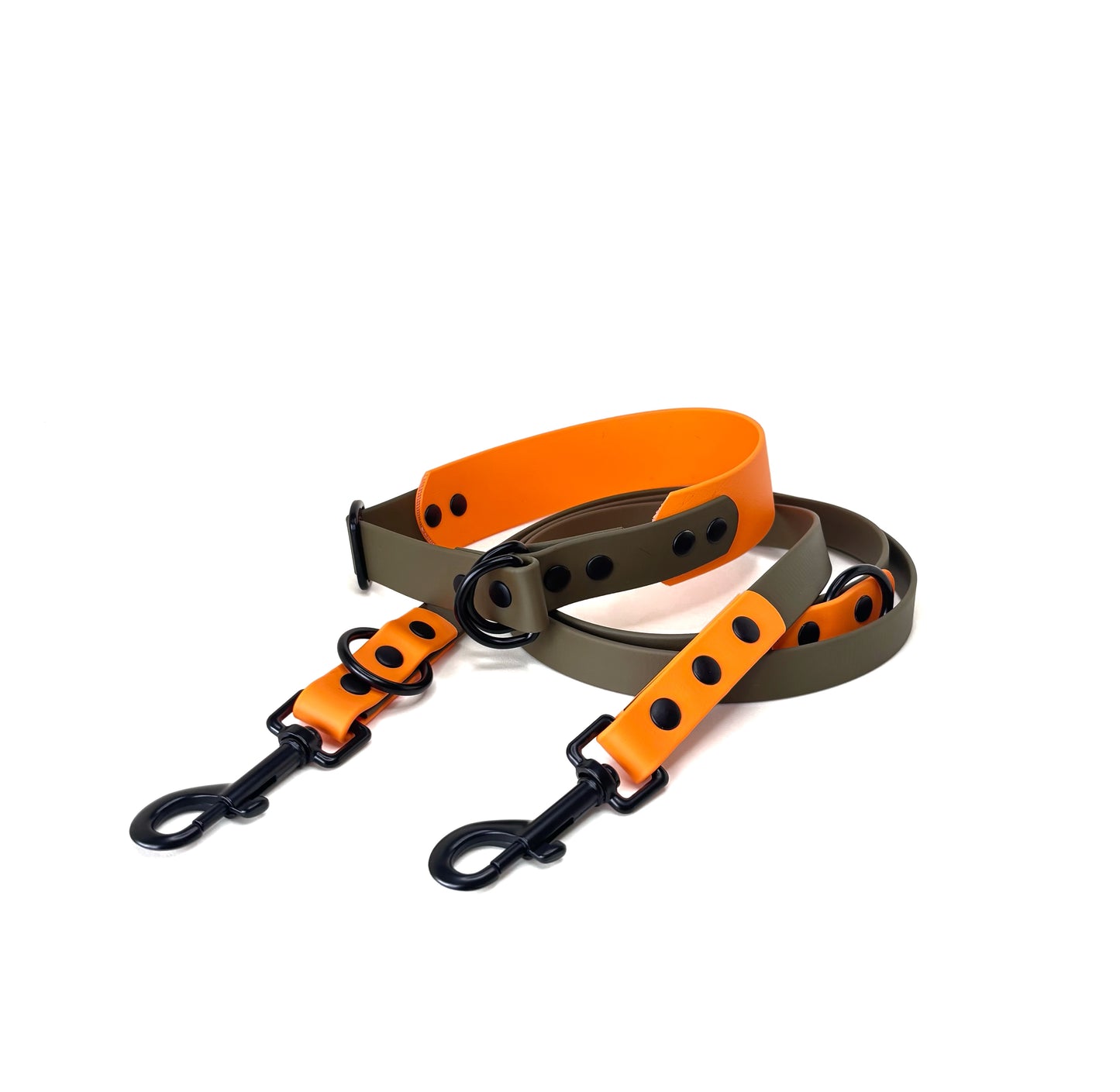 Schlupfhalsband Biothane, Peach und Oliv , extra breit