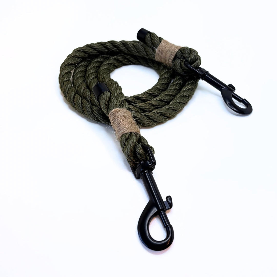 Leine aus Baumwollseil - Dunkle Olive