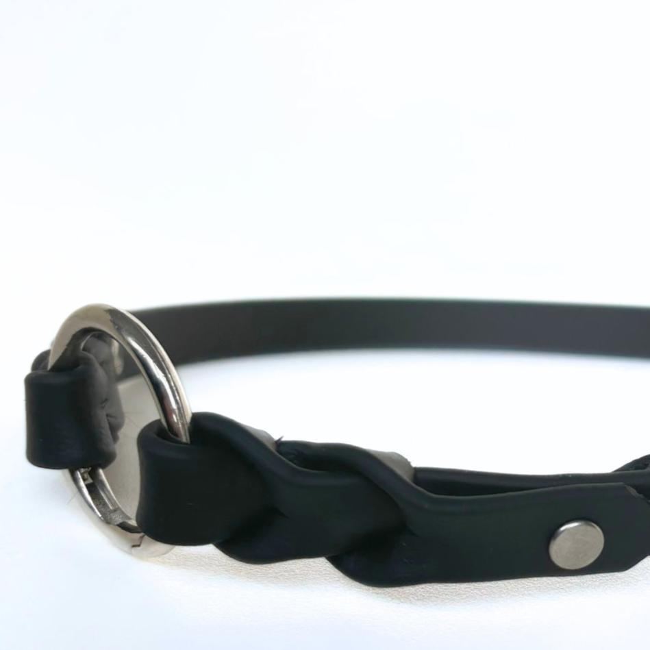 Markenhalsband Biothane, schwarz