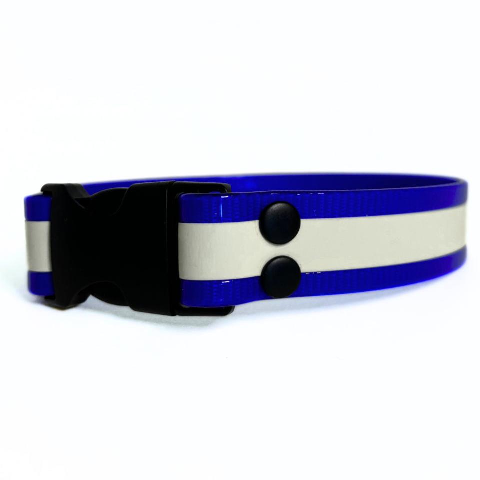 Halsband Biothane, Dunkelblau, "Glow in the dark"