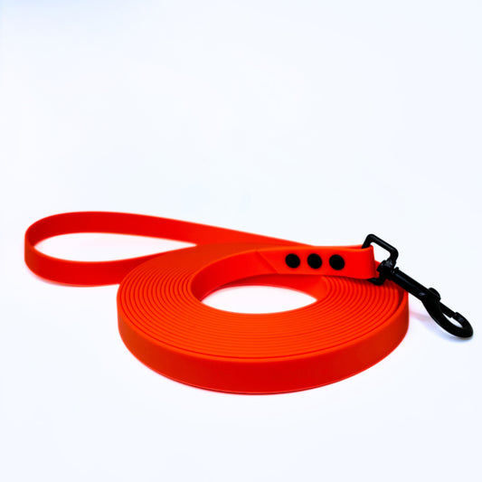 Schleppleine Biothane, Orange mit oder ohne Handschlaufe