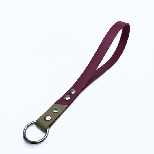 Handschlaufe, Weinrot und Beige, Biothane - Mix-and-Match-Leinensystem