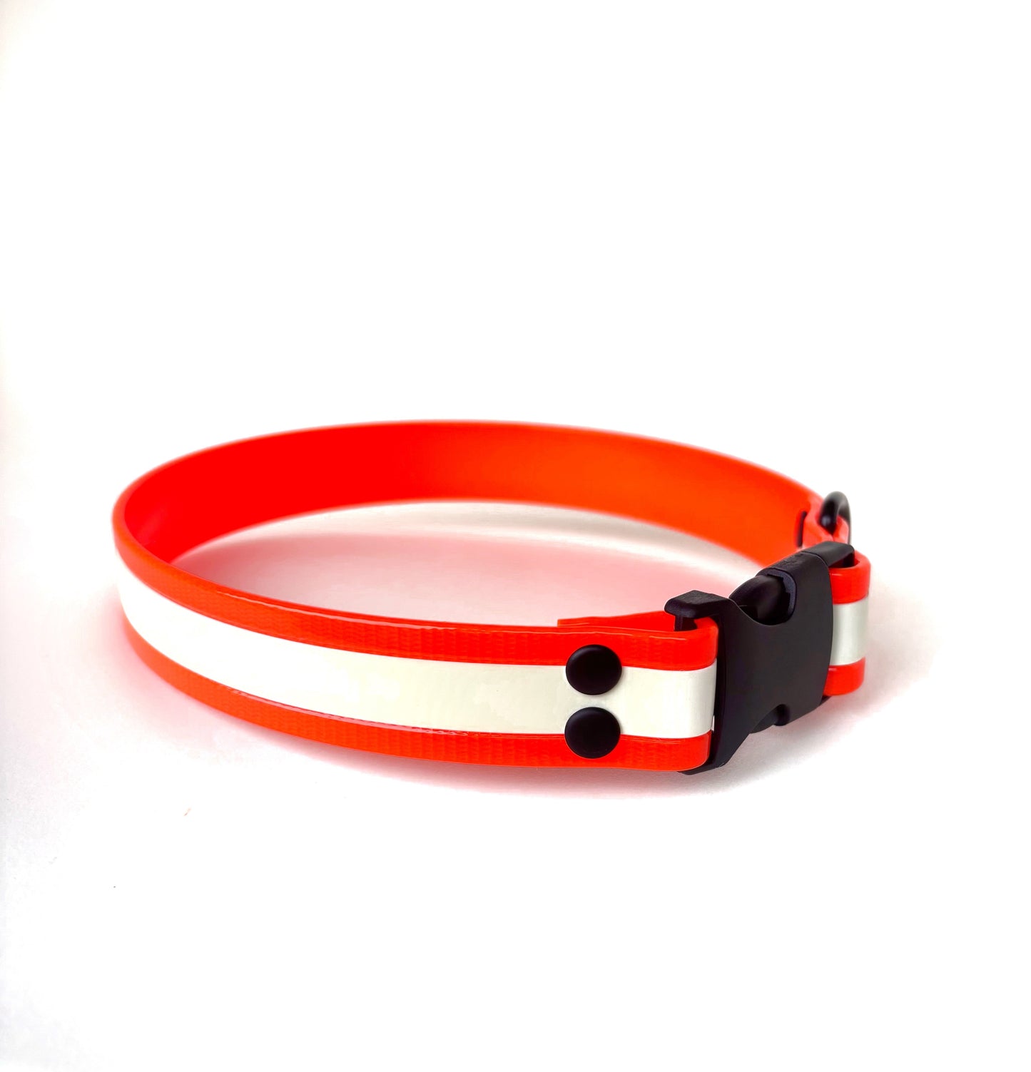 Halsband Biothane, Neon Orange, "Glow in the dark"