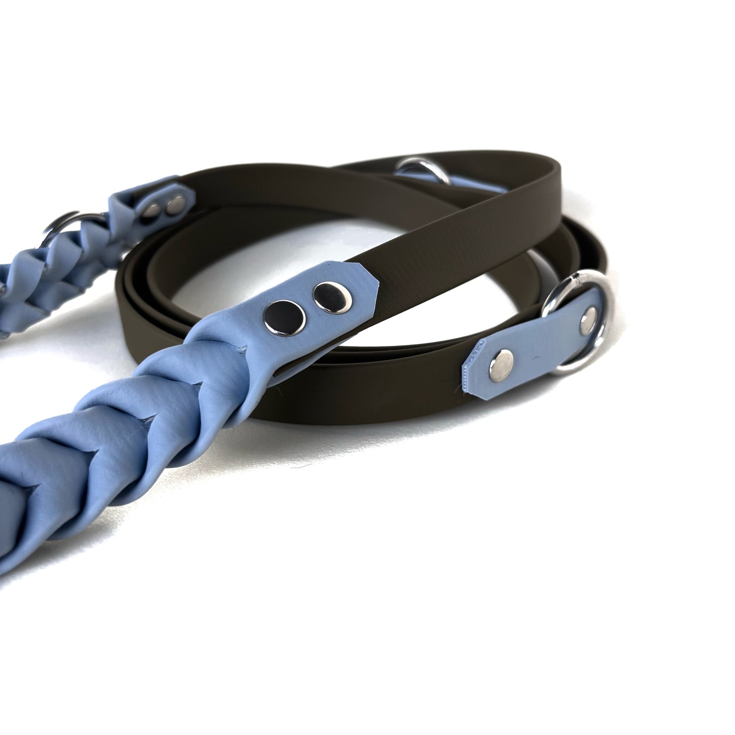 Biothaneleine, Oliv und hell Blau , verstellbar