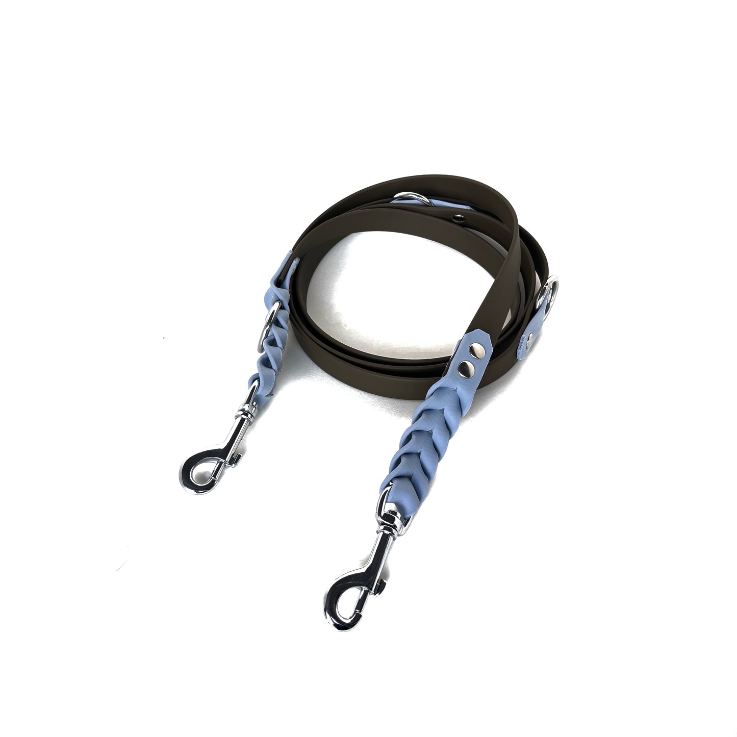 Biothaneleine, Oliv und hell Blau , verstellbar