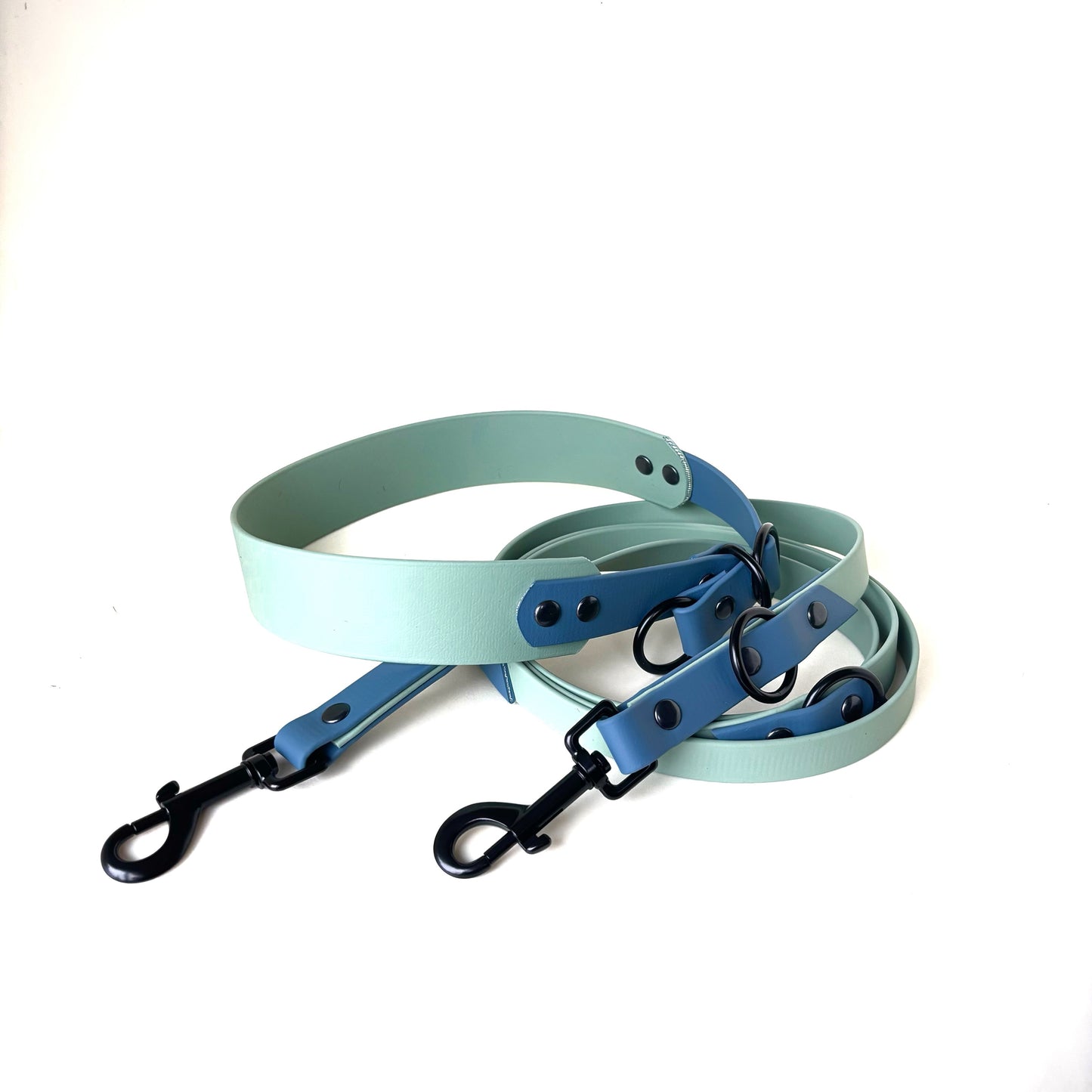 Schlupfhalsband Biothane, Petrol Blau und Sea Grün, extra breit