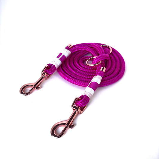 Hundeleine Tau, Fuchsia, verstellbar