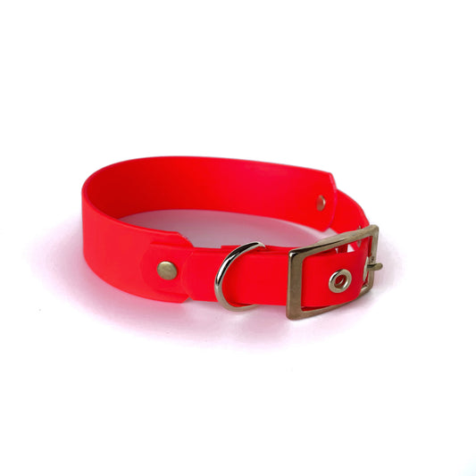 Halsband Biothane, Neon Orange, breit