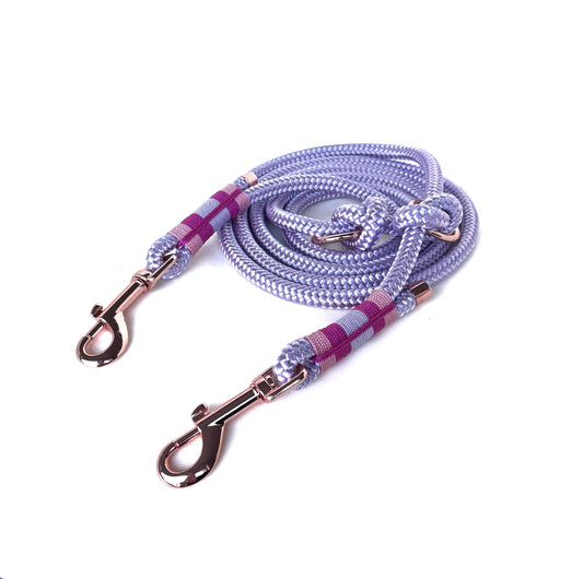 Hundeleine Tau, Flieder, verstellbar