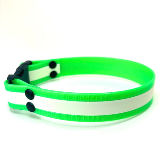 Halsband Biothane, Neon Grün, "Glow in the dark"